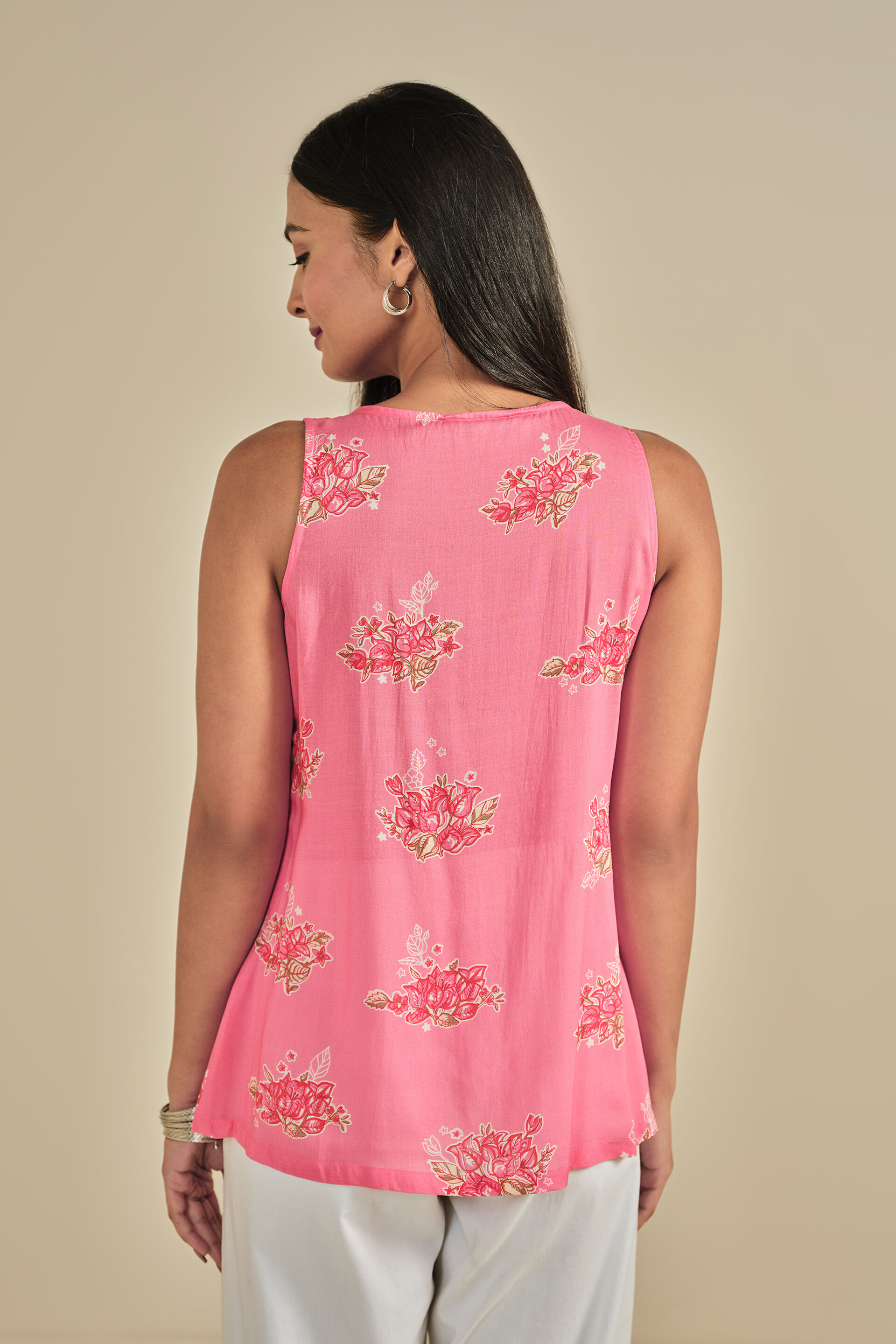 Pataka Floral Modal Top, Pink, image 5